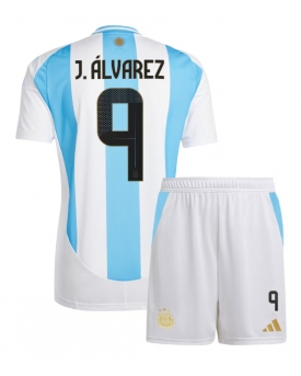 Argentina Julian Alvarez #9 Maglia Gara Casa Repliche Copa America 2024 Bambino